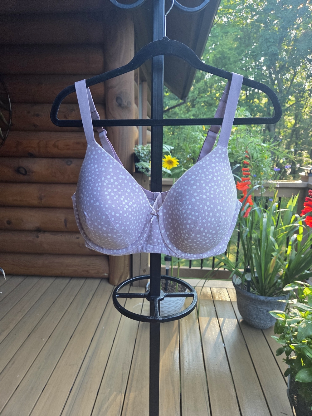 Ambrielle Lavender Polka Dot Underwire Bra